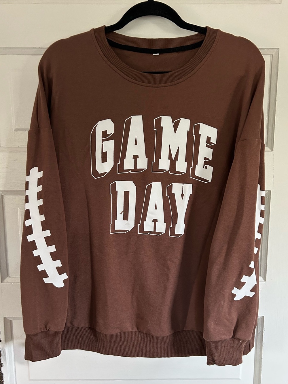 GAME DAY Football Brown Crewneck Sweatshirt. So Cute! Size XL